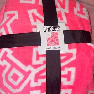 Brand new blanket bright color pink with white